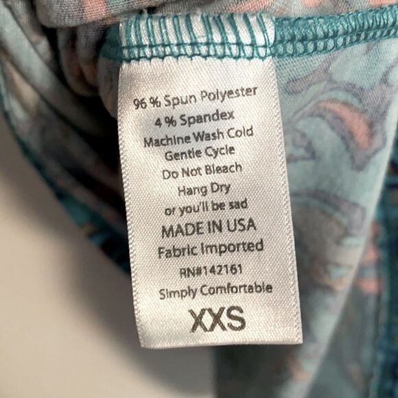 LuLaRoe NWOT aqua and orange print Irma tunic size XXS - Picture 7 of 9